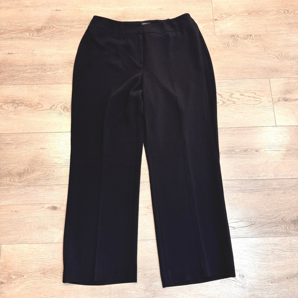 Louben Woman Black Dress Pants Wide Leg‎ Career Elastic Waist 14W